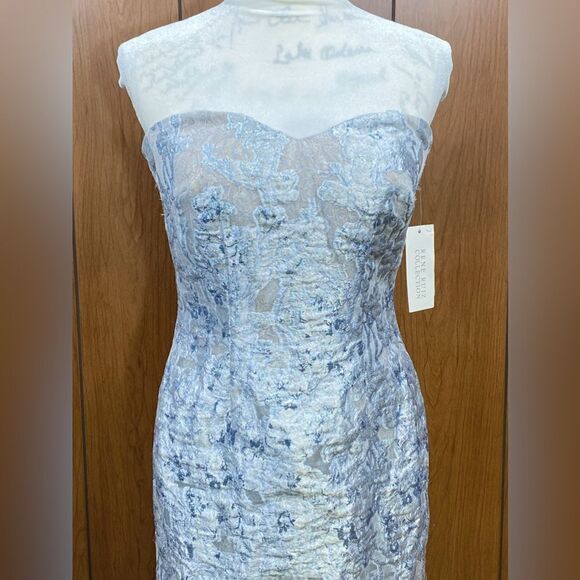 Rene Ruiz Collection Brocade Tulle Strapless Mermaid Gown size 4 - Picture 7 of 14